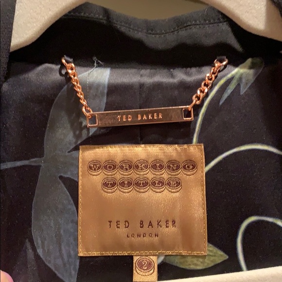 Ted Baker Black Blazer with Rose Gold Buttons - Picture 4 of 4